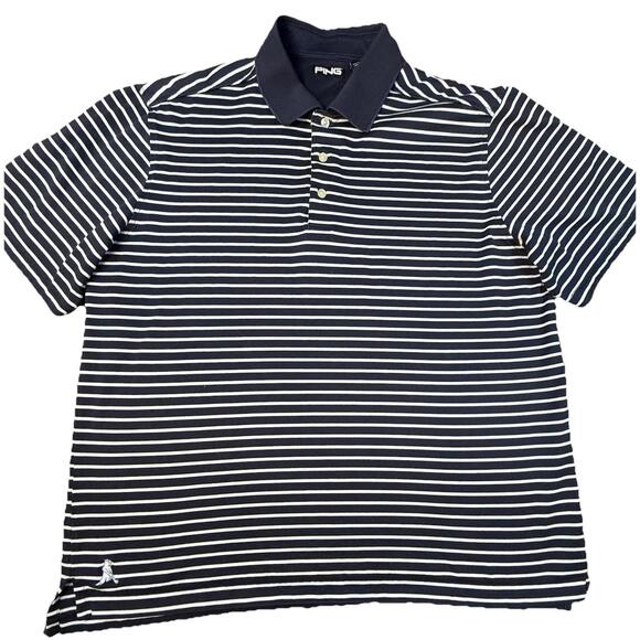 PING Other - PING Golf Polo Shirt Men's Black Striped Collared Short Sleeve Large